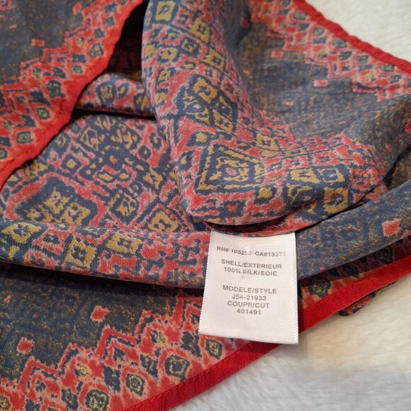 Joie 100% Silk Tunic Top Sz XS Racerback Boho Western Coastal Cowgirl Hippie - Picture 12 of 12